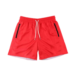 Men's <b>Mid</b> Double <b>Layer</b> Customized Breathable Cotton Sports Fitness Gym Shorts Solid Pattern High Street Style OEM Service - Product Image 4