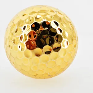 كرة جولف مطلية بالذهب من المطاط الصناعي Ai-MICH من قطعتين مع شعار مطبوع كرة جولف مطلية بالفضة Surlyn كرة جولف للتدريب على المنافسات والجولف