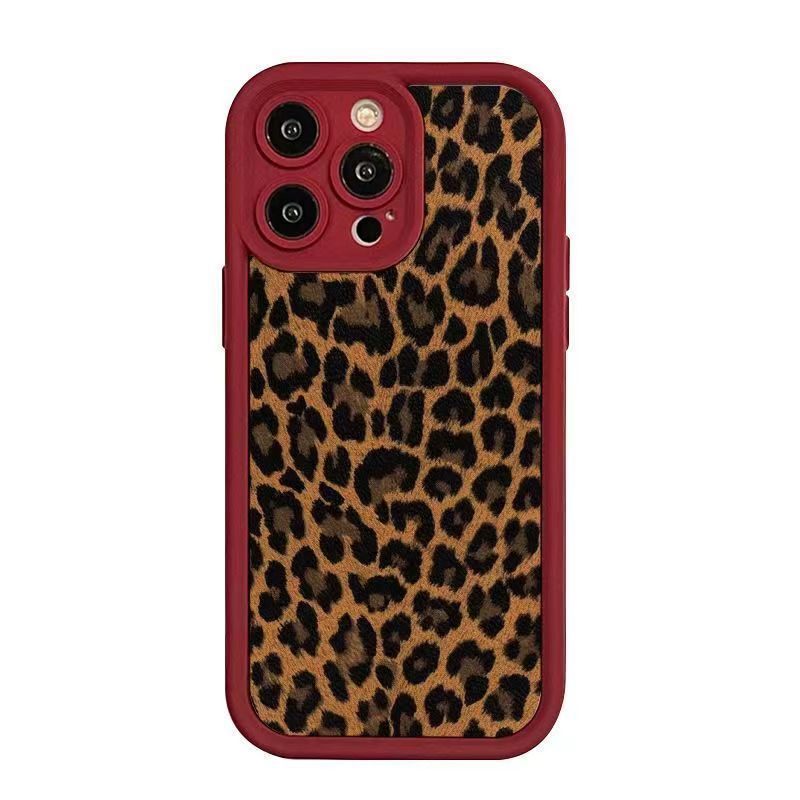 Wine Red-Brown Small Leopard Print