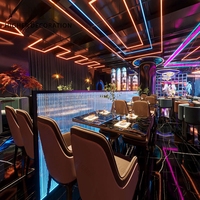 Conception de l'aménagement intérieur d'un pub, comptoir de bar classique, design moderne de bar speakeasy, ensemble de mobilier de restaurant