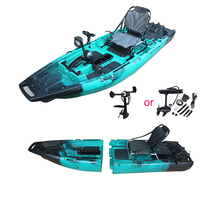 Nouveau Kayak de Pêche Modulaire 2025 de 9,5 pieds avec Propulseur à Pédales, Prêt pour Moteur, Super Léger en PE, Facile à Ranger, Monoplace