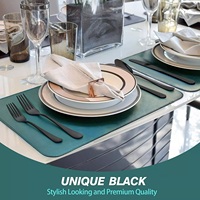 Ensemble de couverts de luxe en acier inoxydable noir miroir, cuillère, fourchette, couteau à steak, de haute qualité, modernes, pour mariage
