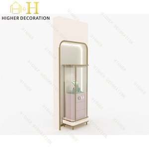 Thủy tinh đồ trang sức sang trọng Showcase đồ trang sức tủ kính hiển thị LED ánh sáng Cửa hàng đồ trang sức hiển thị đứng - Product Image 1