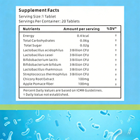 VitaHall OEM Comprimés Effervescents Probiotiques Naturels pour la Santé Intestinale, Soutien Prébiotique pour la Digestion, Certifié HALAL, Adulte