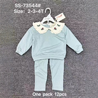 Setelan Dua Potong Musim Semi/Gugur untuk Anak Perempuan, Bordir Katun Lengan Panjang Nyaman Bernapas Warna Solid Motif Bunga, Sweatshirt Balita