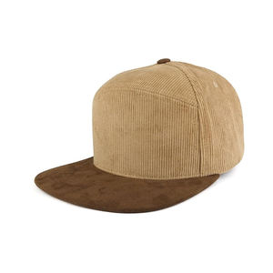 Gorro de Pana Vintage de 6 Paneles, Dos Tonos, Ala Plana, Estilo Hip Hop, Unisex, Deportivo, para Ciclismo, Otoño Invierno, Liso, con Cierre a Presión - Product Image 5