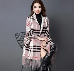 Зимнее женское Вязаное пончо с узором, свитер для девочек с длинным рукавом 12 гг, Вязаное пончо, свитер