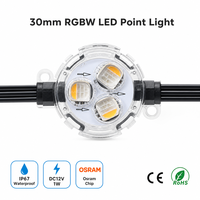 Lumière LED RGBW à points pixel 30 mm IP67 DC12V SMD5050 étanche pour façade extérieure, mur rideau et aménagement paysager
