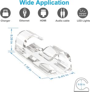Clips de câble adhésifs clairs supports de fil améliorés <span class=keywords><strong>pour</strong></span> mur, organisateur de cordon solide <span class=keywords><strong>sous</strong></span> le bureau, voiture, lumière de noël intérieur/extérieur - Product Image 3