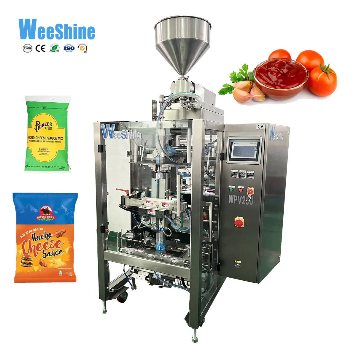 Vertical Automatic Packaging Sachet Tomato Filling Making Ketchup Liquid Packing Machine