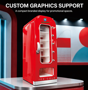 Mini Nevera con Puerta de Vidrio de 20 Litros, Exhibidor de Bebidas, Refrigerador Pequeño para Hotel con Cerradura para <span class=keywords><strong>Red</strong></span> <span class=keywords><strong>Bull</strong></span> y <span class=keywords><strong>Coca</strong></span> <span class=keywords><strong>Cola</strong></span> - Product Image 3
