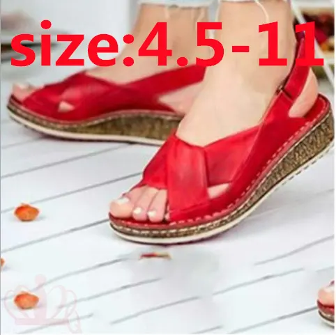 Ly667 Femminile di Estate Scarpe Da Donna Peep toe Con Zeppa Sandali Comodi Slip on Piatte Sandali Donna Sandali