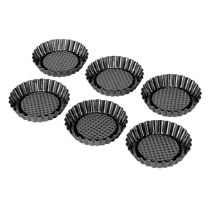Kaiser Tartelette Pâtisserie 10 cm Noir Lot de 6 Moules à pâtisserie - Product Image 2