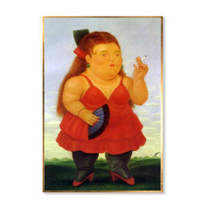 Puro fatto a mano impressione ragazza grassa ritratto pittura a olio su tela per la decorazione della camera famosa pittura elegante donna grassa immagine da parete - Product Image 1