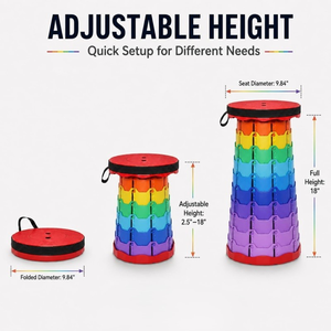 Custom OEM <strong>Folding</strong> <strong>Stool</strong> <strong>Portable</strong> Telescopic Height Adjustable Retractable Collapsible <strong>Stool</strong> for Camping Fishing Beach Wholesale - Product Image 4