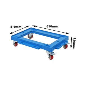 Plateforme JOIN Industrial Blue Turtle <span class=keywords><strong>D</strong></span> avec 2 roues pivotantes et 2 roues à frein pour charges lourdes, caisse - Product Image 2