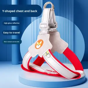 Weste-Stil Mode gepolsterte Knopf Haustier geschirr Hunde leine Reflektierende Anti-Schock-Lauf leine für kleine Rassen - Product Image 5