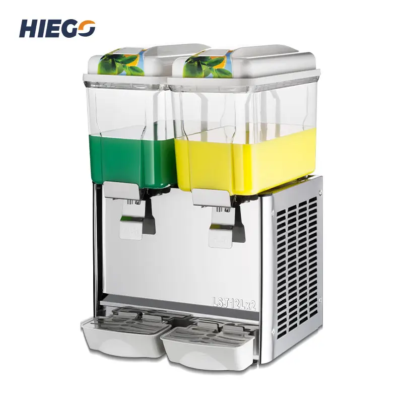 Dispensador eléctrico de bebidas frías, minimáquina mezcladora de zumo, doble tanque de 24L