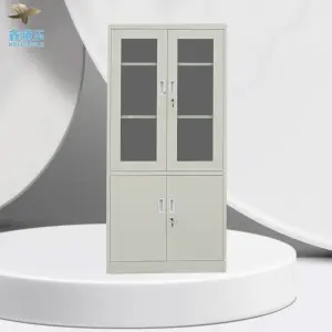 Puerta de vidrio de acero para oficina, muebles de Metal de 4 puertas para oficina, archivador, lemari Bori, archivador, gran oferta