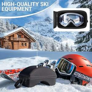 2 ensembles de étuis pour lunettes de ski, étui pour lunettes de neige, EVA semi-rigide avec sac pour lunettes de ski et chiffon de nettoyage, support de rangement pour lunettes de sport - Product Image 4