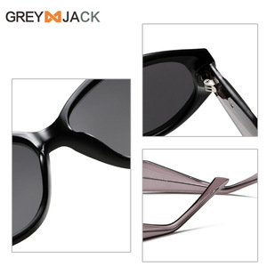 Lunettes de soleil Grey Jack, monture noire en métal TR, verres TAC, protection UV400, style unisexe KG2517 - Product Image 2