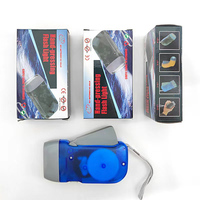Lampu engkol tangan transparan penekan Manual, senter Dinamo dioperasikan tangan murah baterai 3 led