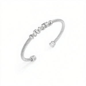 Amy Amy Stainless Steel <b>Cuff</b> <b>Bracelet</b> B1123 <b>Silver</b> Plated Classic Women's Jewelry Gift - Product Image 1