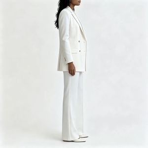 Customizable Women's Double-breasted Suit and High-waisted Flared Trousers, Elegant Business Commuting <strong>Outfit</strong> for the Workplace - Product Image 2