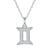 Wish Jewelry Collier en argent sterling 925 avec chaîne et design tendance 12 Zodiac Men Women Gift Moissanite Pendant Necklace