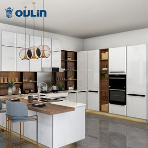 대중적인 페인트 유리제 문 현대 최소한 부엌 찬장 공장 출구 - Product Image 3