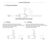 Interrupteur tactile sans fil pour miroir LED 12V 24V, contrôleur de gradation intelligent à induction noir 60W pour éclairage de meubles de salle de bain