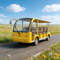 Bus touristique jaune personnalisable pour la visite des monuments de la ville, avec espace de chargement, bus touristique de luxe, mini-camion électrique homologué pour la circulation routière