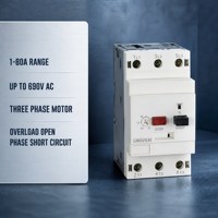 Disjoncteur de protection moteur ZCEBOX à boîtier moulé 1-80A 690V CA triphasé contre les surcharges, les phases ouvertes et les courts-circuits
