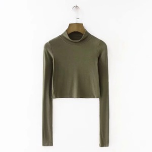 Vendita diretta in fabbrica t-shirt Casual Sexy Slim Casual a maniche lunghe di base di alta qualità - Product Image 3