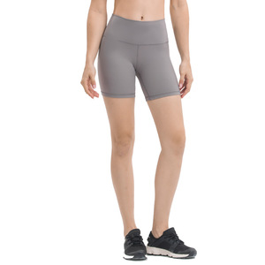 OEM LULU Running Gym 2022 nuevos pantalones cortos de Yoga desnudos de Color puro cintura alta Levantamiento de cadera apretado estiramiento entrenamiento deportes pantalones calientes para mujeres - Product Image 1
