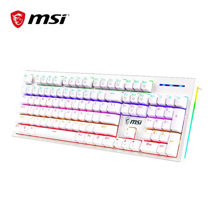MSI GK50Z RGB 104 tuşları mekanik oyun klavye beyaz oyunları Video oyunları için ofis klavye
