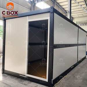 Cbox Maison préfabriquée pliable en conteneur, bureau mobile moderne à cadre noir, panneau sandwich, mini-maisons, entrepôt, facile à assembler - Product Image 1