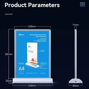 Custom Rechargeable Desktop Display Double Side <b>Advertising</b> <b>Light</b> <b>Box</b> Sign Indoor Use <b>Light</b> up A4 A5 Size Lightbox - Product Image 3