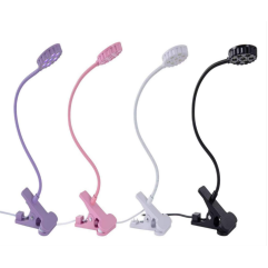 โคมไฟตั้งโต๊ะ LED แบบหนีบยืดหยุ่นไฟยูวีแบตเตอรี่ชาร์จได้สีดำ/ สีขาวสำหรับบ้านสำนักงานโรงแรมใช้วัสดุโลหะทนทาน - Product Image 1