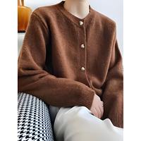 Pull en tricot personnalisable pour femme, col rond, manches longues, rayé, laine/cachemire, style preppy élégant, pour le printemps et l'été