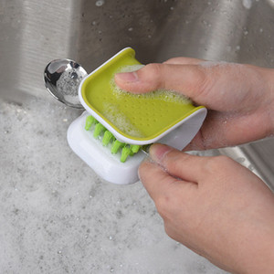 U Shape Knife <b>Brush</b> Green Nylon Soft Bristles <b>For</b> Cutlery <b>Cleaning</b> - Product Image 3