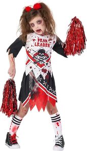 <span class=keywords><strong>Costume</strong></span> de pom-pom girl <span class=keywords><strong>zombie</strong></span> pour enfants, en spandex, tenue sanglante pour Halloween - Product Image 5