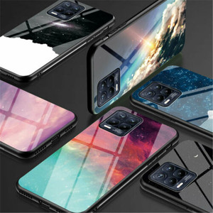 Custodia in vetro temperato di lusso per <span class=keywords><strong>OPPO</strong></span> Realme 8 <span class=keywords><strong>A74</strong></span> A54 A93 4G 5G Reno 6 pro Cover posteriore in marmo duro TPU in vetro temperato - Product Image 6