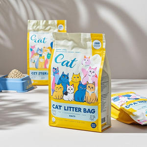 कस्टम मुद्रित पर्यावरण के अनुकूल प्लास्टिक वाटरप्रूफ वैक्यूम फ्लैट तल पाउच सुगंधित सेपियोलाइट कैट कूड़े पालतू भोजन पैकेजिंग बैग बैग - Product Image 2