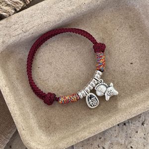 Handmade 999 Pure Silver Red <b>Rope</b> <b>Bracelet</b> Animal Zodiac Charm Unisex Gift Jewelry - Product Image 4