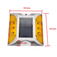 Borne de signalisation routière solaire en aluminium à 6 LED, multicolore, longue durée de fonctionnement, borne réfléchissante pour la sécurité routière