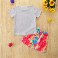 Ensemble de vêtements d'été pour bébé fille, t-shirt à manches courtes arc-en-ciel, tenue décontractée pour enfants