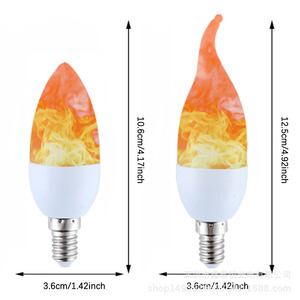 Ampoule LED à effet de flamme de bougie, conique, scintillante, finition mate, décoration d'intérieur - Product Image 5