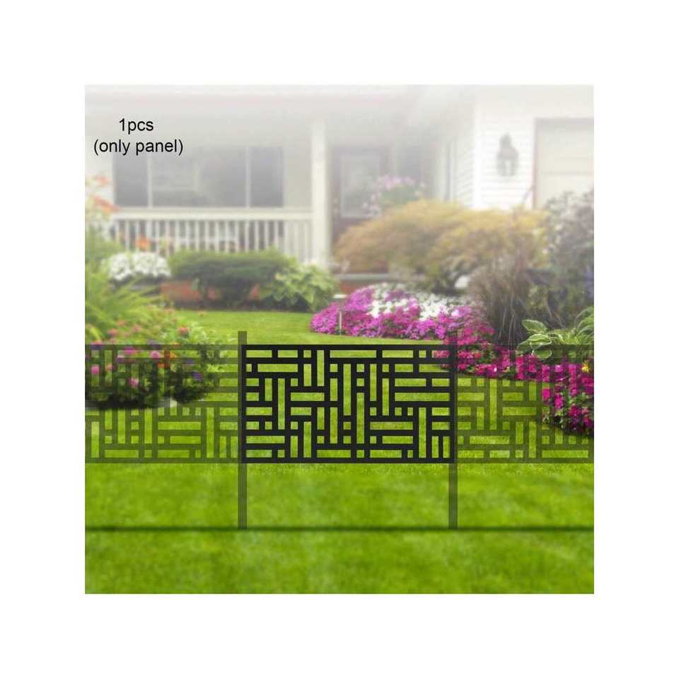 Black Metal Laser Cut Decorative Outdoor Privacy Screen Panel Indoor Metal Wall Decor Panel for Bedroom Dining Sitting Room