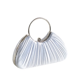 Graceful Pleated Satin Handbag <b>for</b> Women Circle Handle Evening <b>Bag</b> <b>Wedding</b> <b>Guest</b> <b>Clutch</b> Purse Elegant Dating Purse - Product Image 5